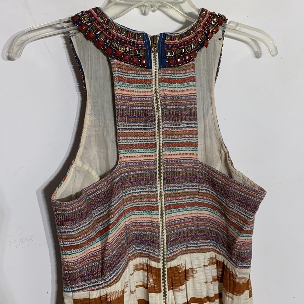 Lucky brand bohemian woven print sleeveless mini dress halter neck small - Picture 10 of 14